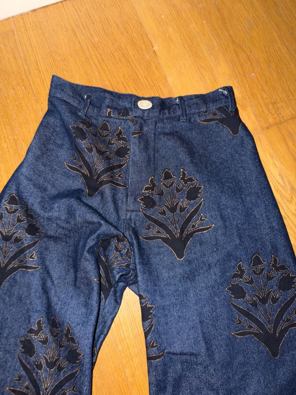 Denim Disco Pant in Palladio Stamp size size - Picture 2 of 2